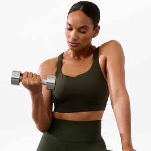 NWT Athleta Train Free Aspen Olive Bra Size Small Best for D-DD Cups